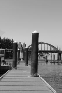 Siuslaw River Bridge and Jetty walkway Florence Oregon