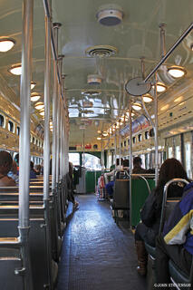 Cable car looking inside San Francisco California